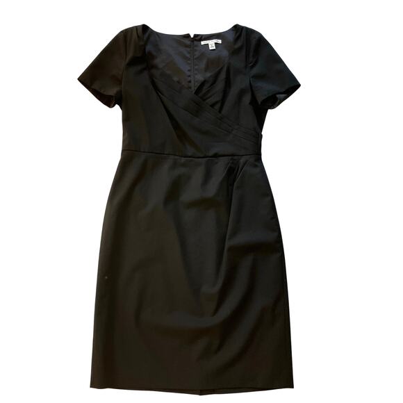 Banana Republic Black Pleated Wool Sheath Dress Size 8 Cocktail Elegant - Picture 1 of 6